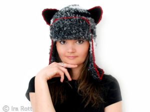 Handmade crocheted kitty cat hat