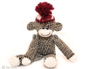 handmade crocheted sock Monkey