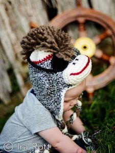 Handmade Crochet Pirate Sock Monkey hats for Kids