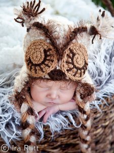 crochet owl hat 