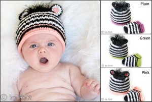 knit zebra cub hat