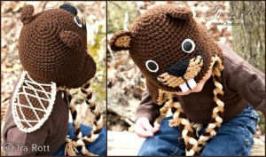 Handmade Crochet Beaver Hat for all ages