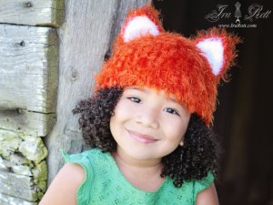 Handmade Knit Fuzzy Fox Hat for Kids and Babies