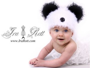 Handmade Knitted Panda Bear Hat for boys and girls