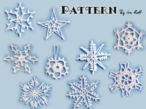 9 Christmas Snowflakes free Crochet PDF Pattern