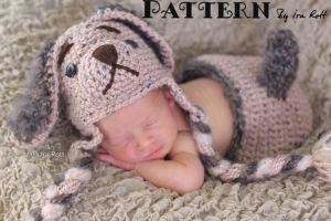 Biscuit Puppy Hat and Diaper Cover Set PDF Crochet Pattern