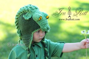 Handmade Crochet Snappy Simon the Crocodile Hat for Boys or Girls