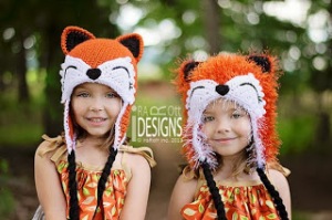 Handmade Crochet Fox Animal Hat for boys and girls of all ages