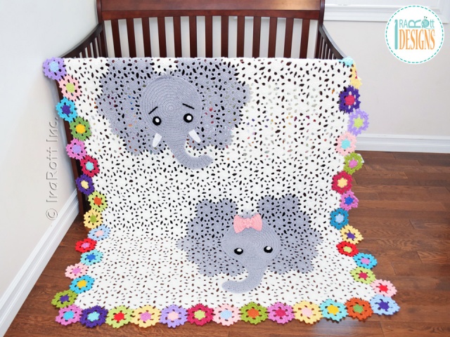 Elephant blanket Crochet Pattern