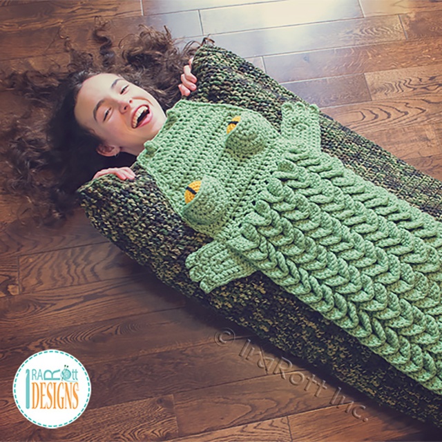Crocodile Sleeping Bag Crochet Pattern