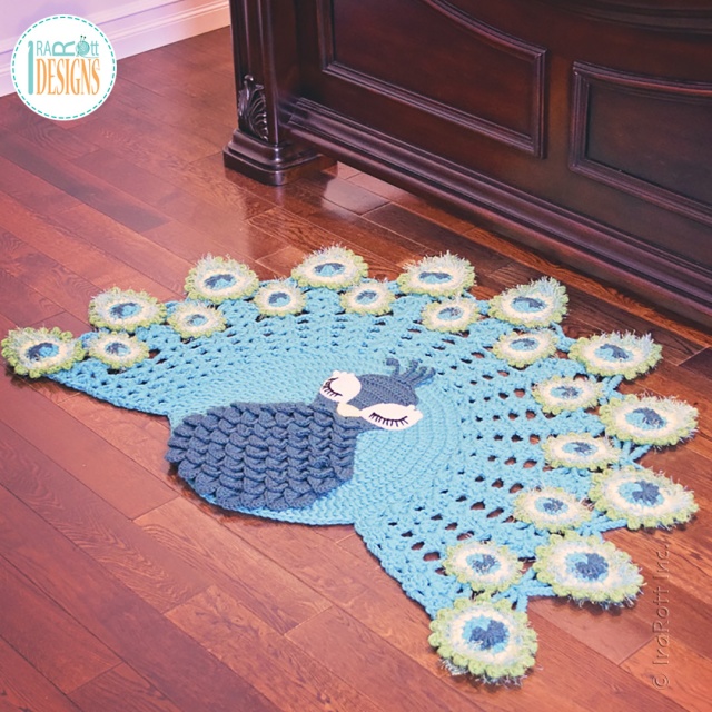 peacock rug crochet pattern